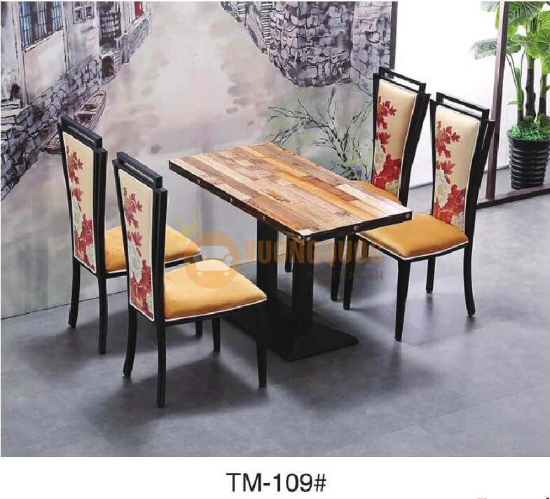 Bộ bàn ăn nhà hàng phong cách trung quốc HOY TM109-1